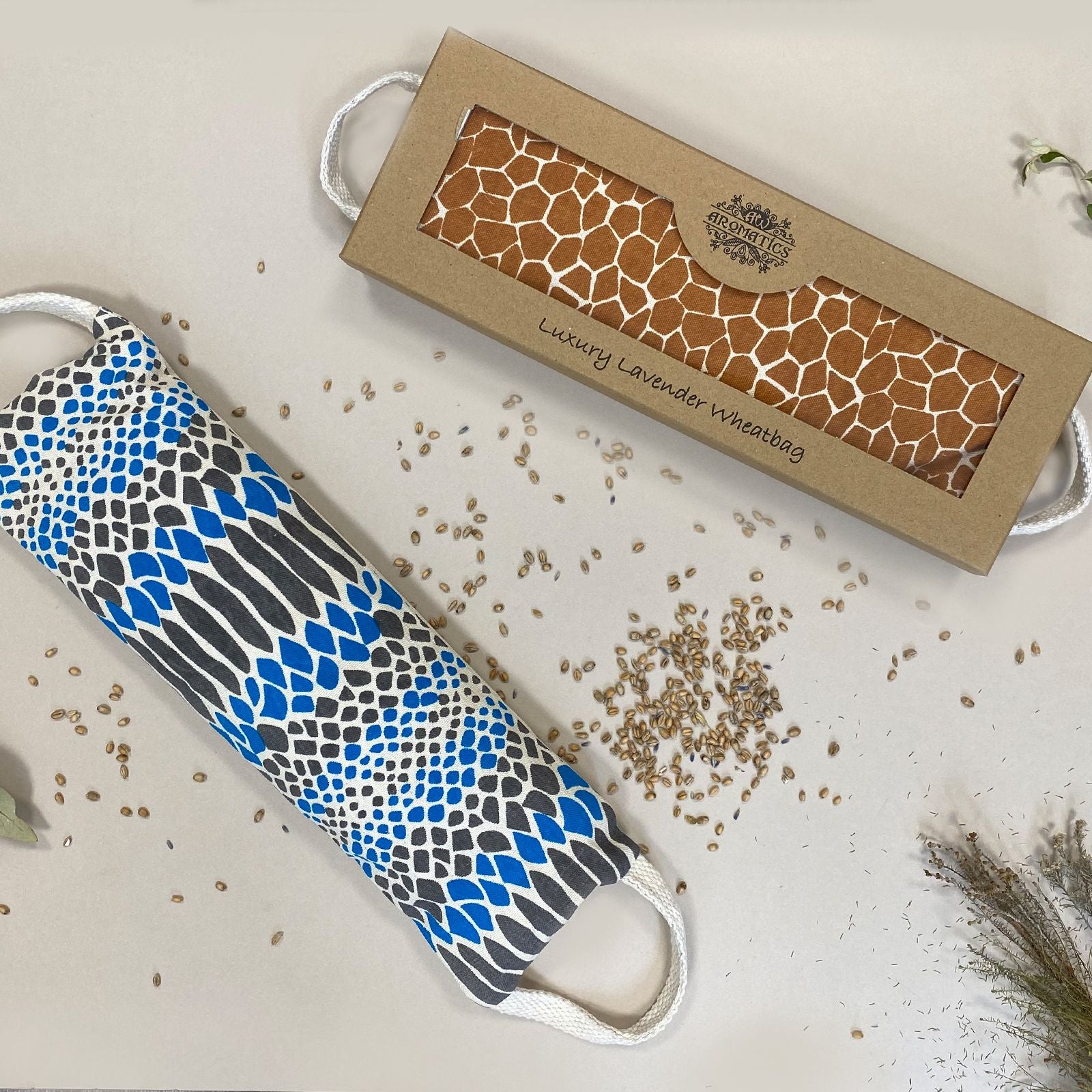 Luxury Lavender  Wheat Bag in Gift Box  - Blue Viper